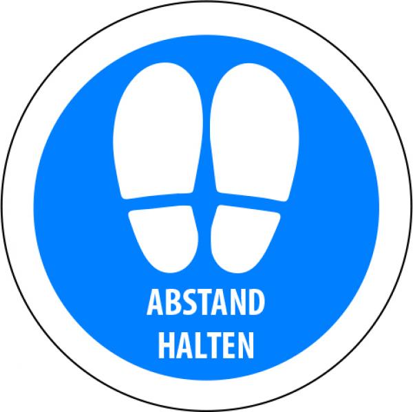 Fußbodenaufkleber RUND Abstand halten
